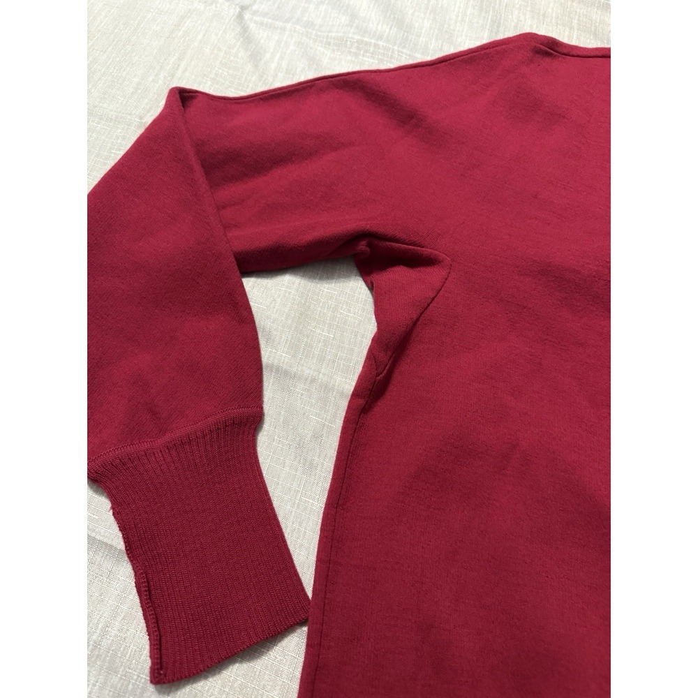 Vintage LeRoy Sweater Size Large Mens Knitwear Red 100% Pure Wool Grandpa - Picture 4 of 8